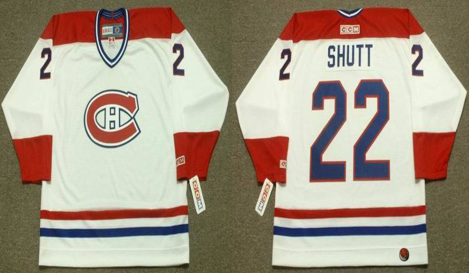 2019 Men Montreal Canadiens 22 Shutt White CCM NHL jerseys
